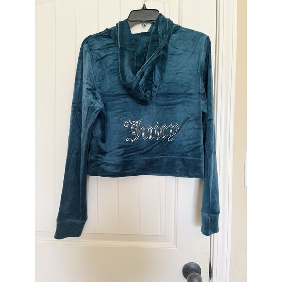 NWT JUICY COUTURE Size XL Velour Bling Tracksuits Set Rare Sea Blue - Picture 7 of 10